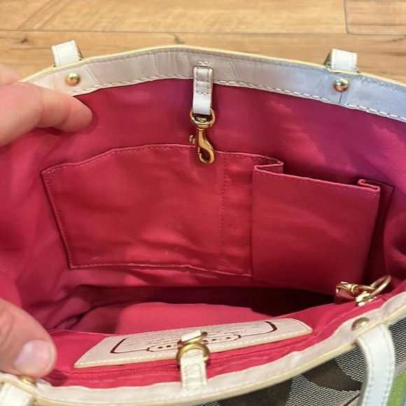 Coach Signature Stripe Tote Purse Multicolor 10859 & Matching Wallet - Picture 13 of 13